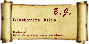 Blaskovics Júlia névjegykártya