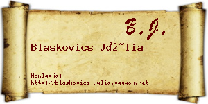 Blaskovics Júlia névjegykártya