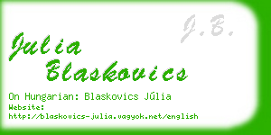 julia blaskovics business card